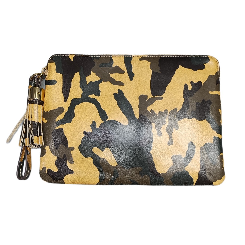G.i.L.i Haloguard Wristlet Wallet Womens Multi Camouflage Leather Zip Closure